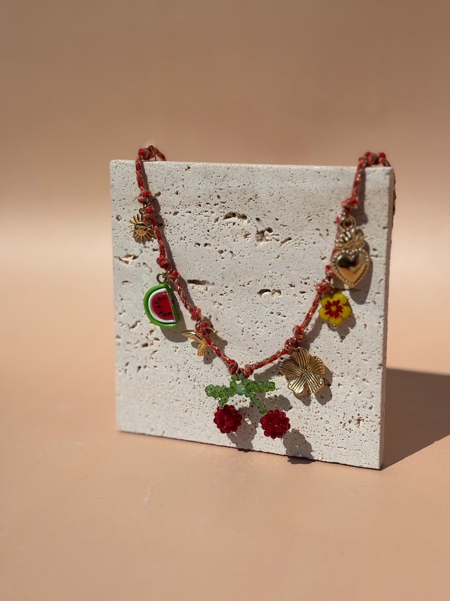 Collier Fiesta Sol rouge