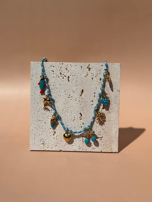 Collier Océan Bohème bleu