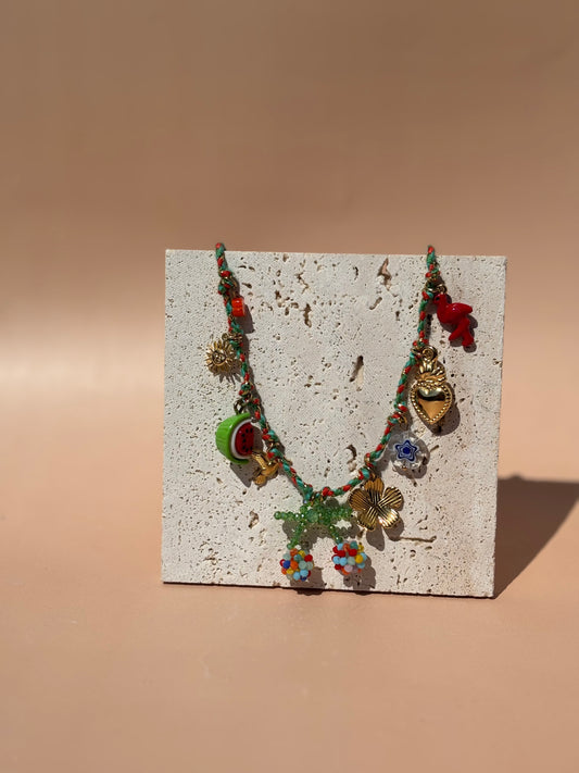 Collier Fiesta Sol vert